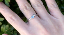 Load image into Gallery viewer, Raw Aquamarine Engagement ring, Leafy ring
