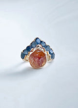 Load image into Gallery viewer, Raw Sapphire Wedding Ring, Raw Sapphire Engagement Ring
