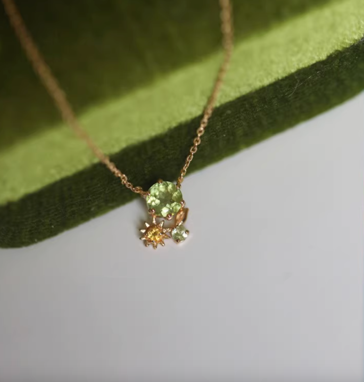 Natural Peridot Necklace, Sterling Silver Peridot Pendant, August Birthstone Necklace
