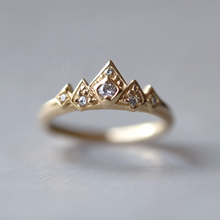 Load image into Gallery viewer, Mountain Muse Diamond Stacking ring, Diamond Wedding Band
