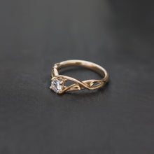 Load image into Gallery viewer, Diamond Engagement Ring, 14k Gold Diamond Engagement ring, Twisted Shank
