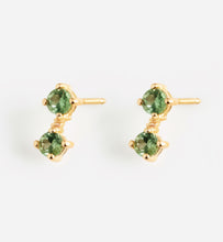 Load image into Gallery viewer, Dainty Simple Emerald Studs
