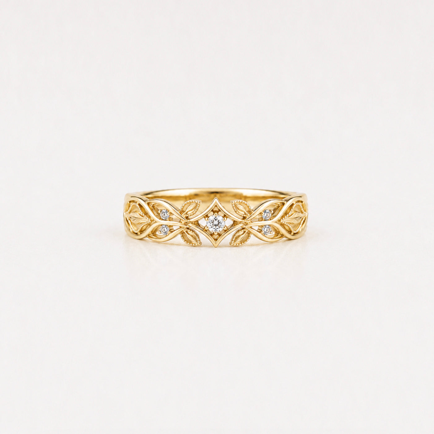 Woven Ivy Diamond Wedding Band, Diamond Wedding Ring