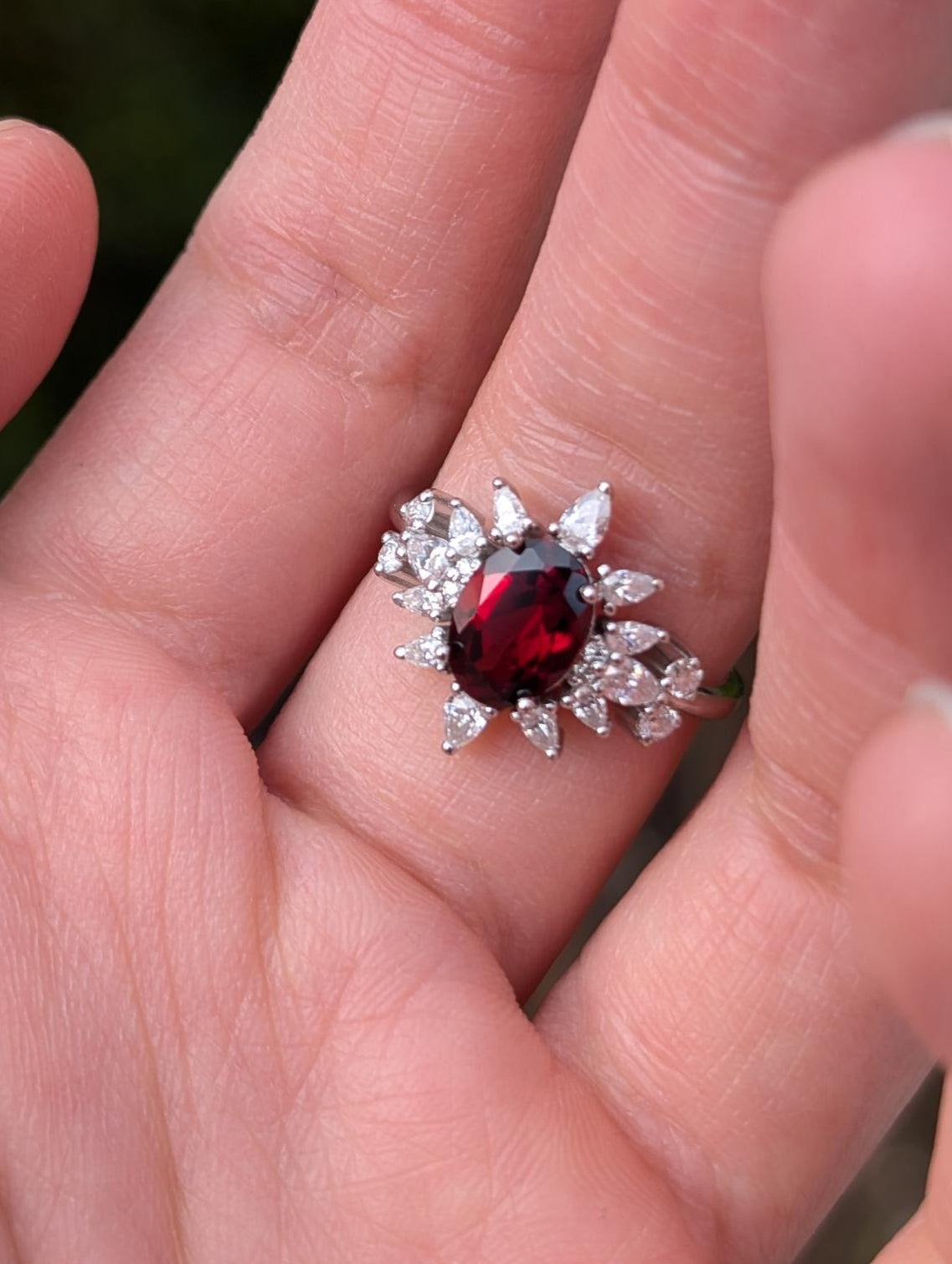 red garnet ring

