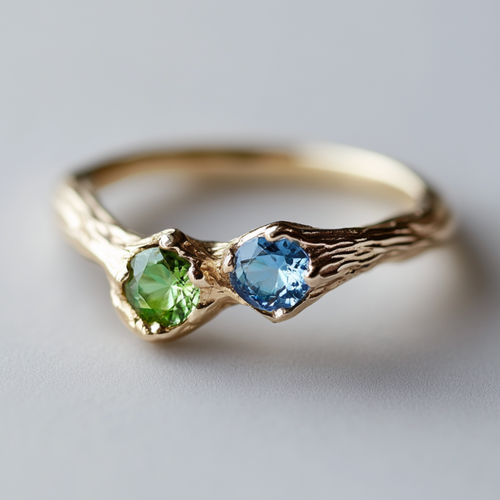 green blue engagement ring