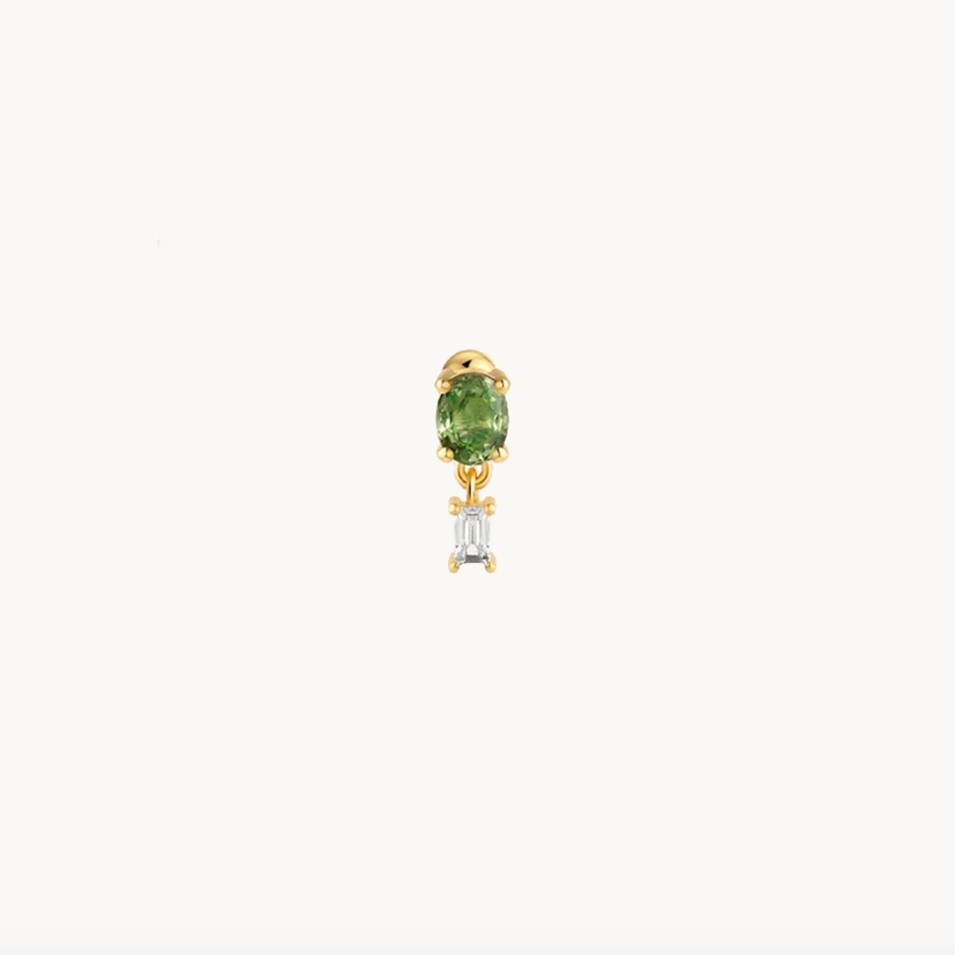 Color of Sapphire Stud, Green Sapphire Stud 18k Gold, Sapphire Studs, Sapphire Piercing stud