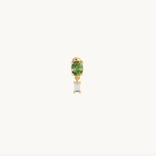 Load image into Gallery viewer, Color of Sapphire Stud, Green Sapphire Stud 18k Gold, Sapphire Studs, Sapphire Piercing stud
