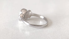 Load image into Gallery viewer, Raw Aquamarine Engagement Ring, Raw Herkimer Diamond Engagement Ring
