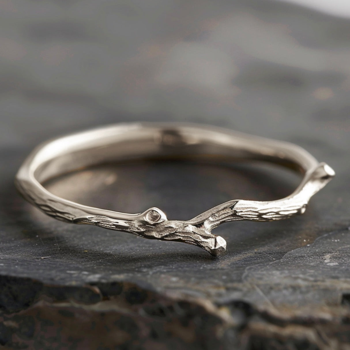 Angel's Wing simple twig ring