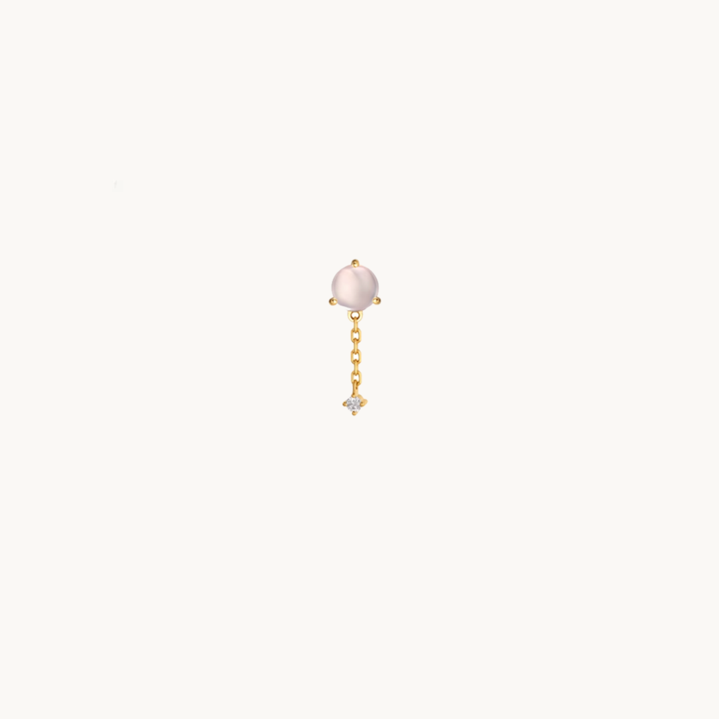 Moonstone Earring Solid Gold, 18k Gold Earring