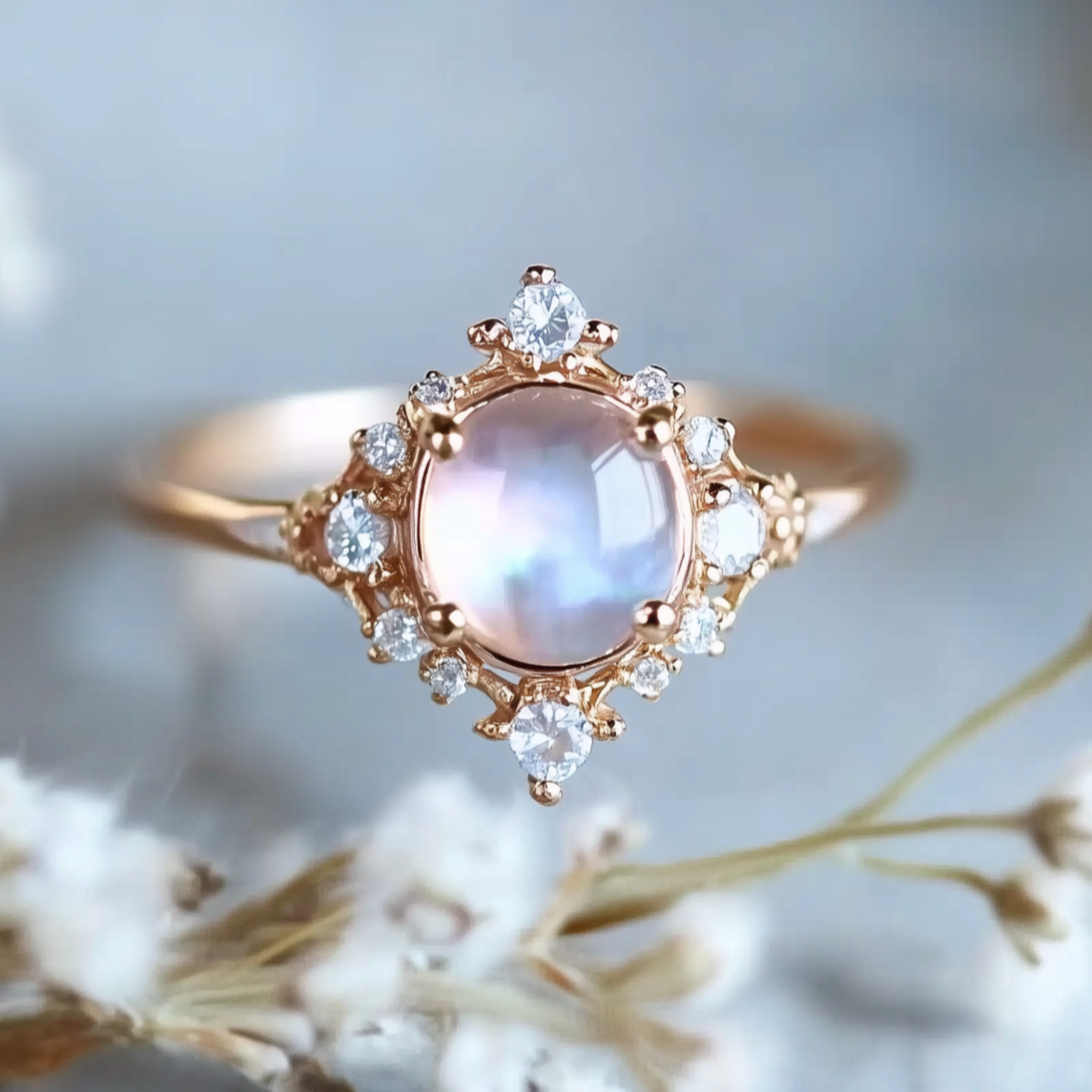 moonstone engagement ring
