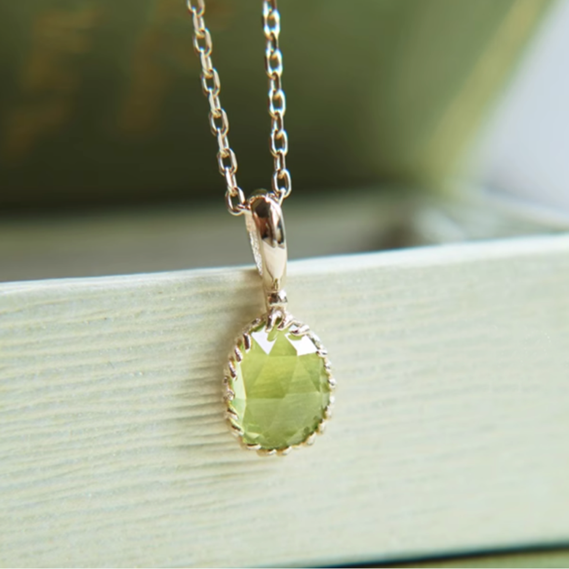 Grape Green Natural Peridot Necklace, Sterling Silver Peridot Pendant, 925 Silver Necklace
