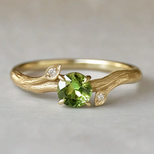 Load image into Gallery viewer, Green Peridot ring, Peridot Engagement ring
