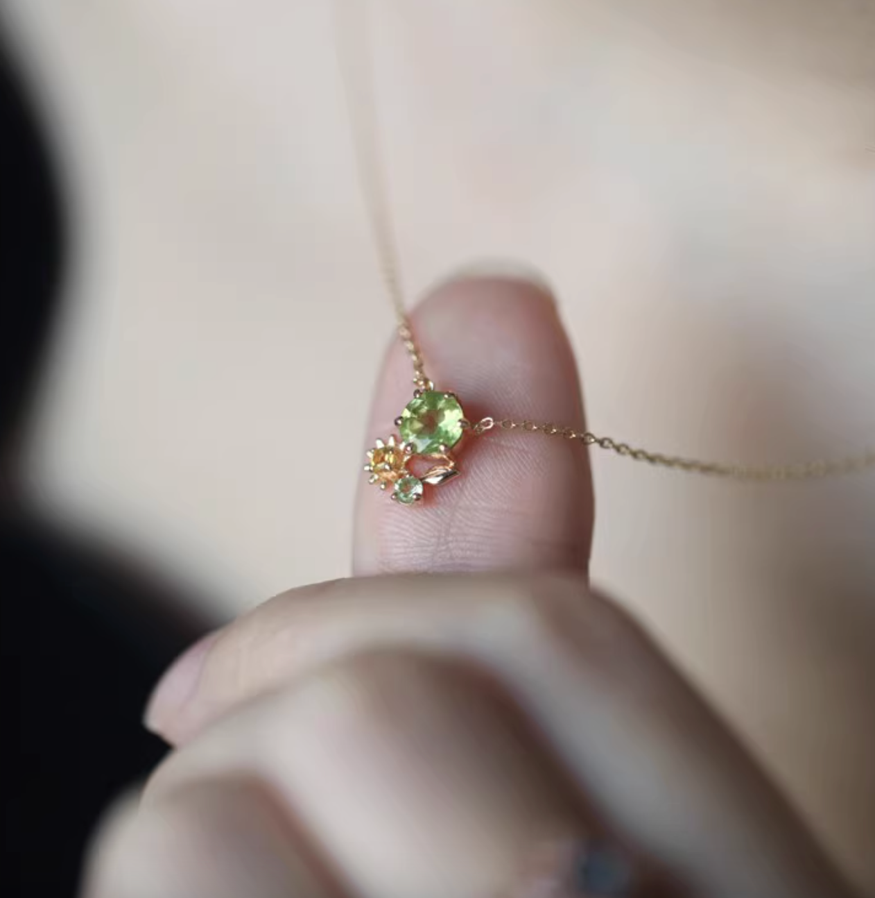 Natural Peridot Necklace, Sterling Silver Peridot Pendant, August Birthstone Necklace