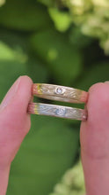 Load and play video in Gallery viewer, 14k Gold Wedding Band, Diamond Engraved Band For Men and Women, Wide Wedding Ring
