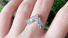 Load and play video in Gallery viewer, Herkimer Diamond Wedding Ring, Raw Crystal Wedding Ring
