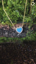 Load and play video in Gallery viewer, Heart Shaped Deep Blue Turquoise Necklace
