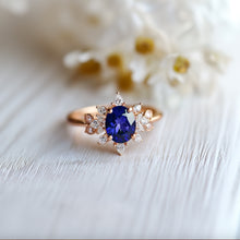 Load image into Gallery viewer, Morning Star Blue Sapphire Engagement ring, Sapphire Engagement ring
