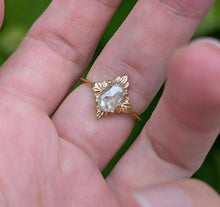 Load image into Gallery viewer, Rose Cut Raw Diamond Engagement Ring, Raw Diamond Ring
