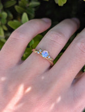 Load image into Gallery viewer, Fairy Blue Solid Gold Moonstone Engagement Ring

