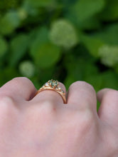 Load image into Gallery viewer, Green Fairy Sapphire ring, Rare Green Blue Sapphire Engagement ring
