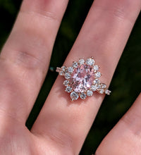 Load image into Gallery viewer, Aurora Rose quartz Ring, 14k Solid Gold Pink Gemstone Engagement Ring
