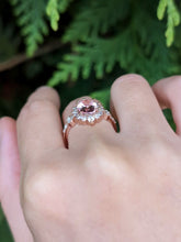 Load image into Gallery viewer, Aurora Rose quartz Ring, 14k Solid Gold Pink Gemstone Engagement Ring
