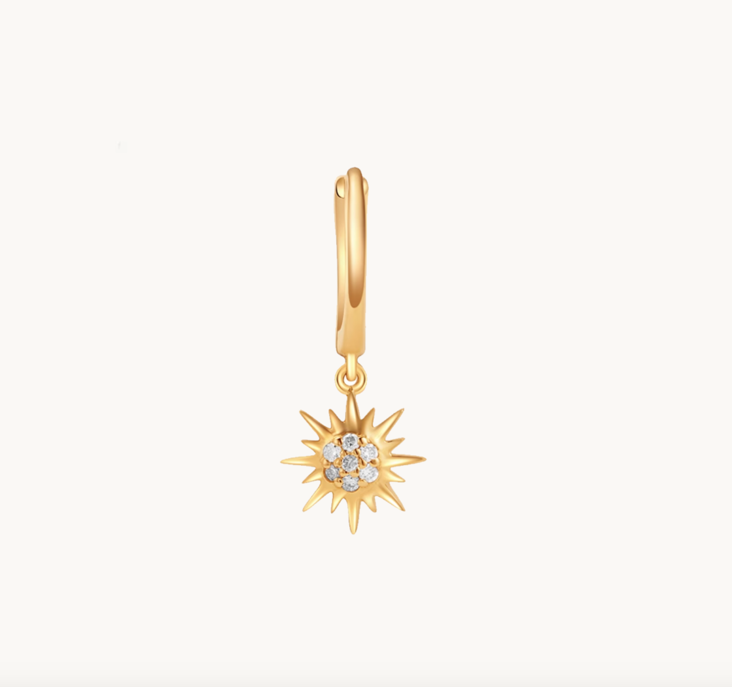 Morning Sun Diamond Earring Solid Gold, 18k Gold Earring