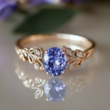 Load image into Gallery viewer, Aurelia Tanzanite Engagement Rings, 14k Gold Tanzanite Engagement Ring
