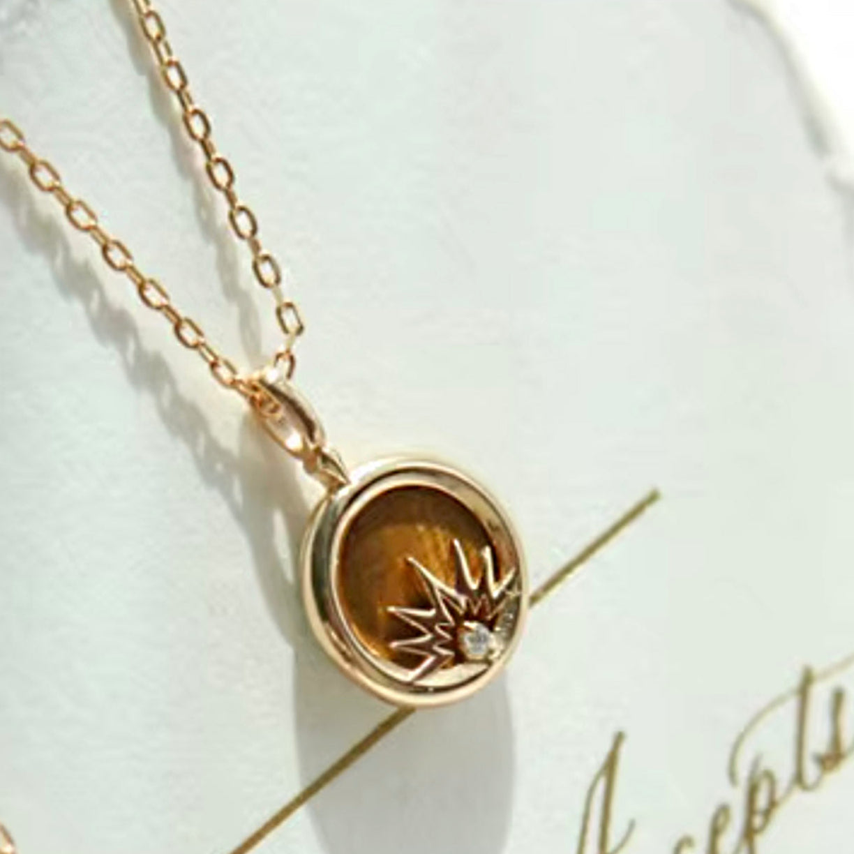 Tiger's Eye Pendant Sterling silver, Tiger's Eye Necklace