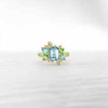 Load image into Gallery viewer, Blooming Birthstone Ring, Blue Topaz Engagement Ring, Topaz Engagement ring
