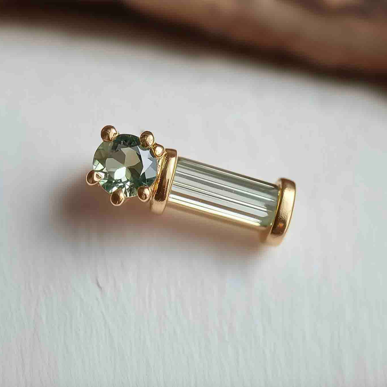 Wonderland Tourmaline Studs #9, Salt and pepper Diamond Earring, Single Stud