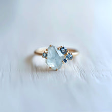 Load image into Gallery viewer, Aquamarine Engagement ring with Sapphire
