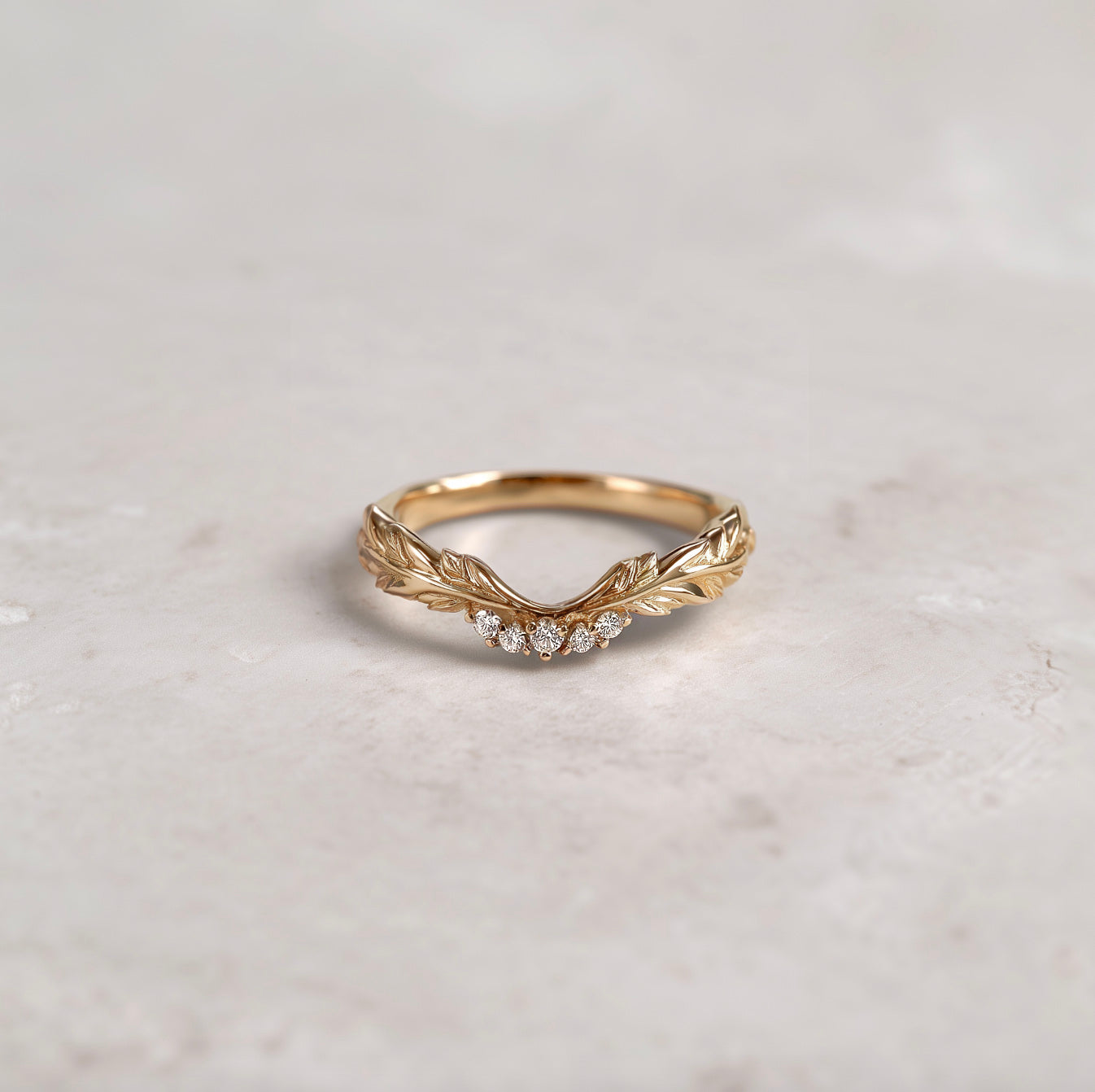 Galadrien Diamond Wedding Band, Chevron Diamond Wedding Ring