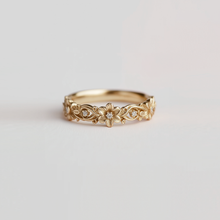 Load image into Gallery viewer, Floral Diamond Wedding Band, Diamond Wedding Ring, Wedding Band
