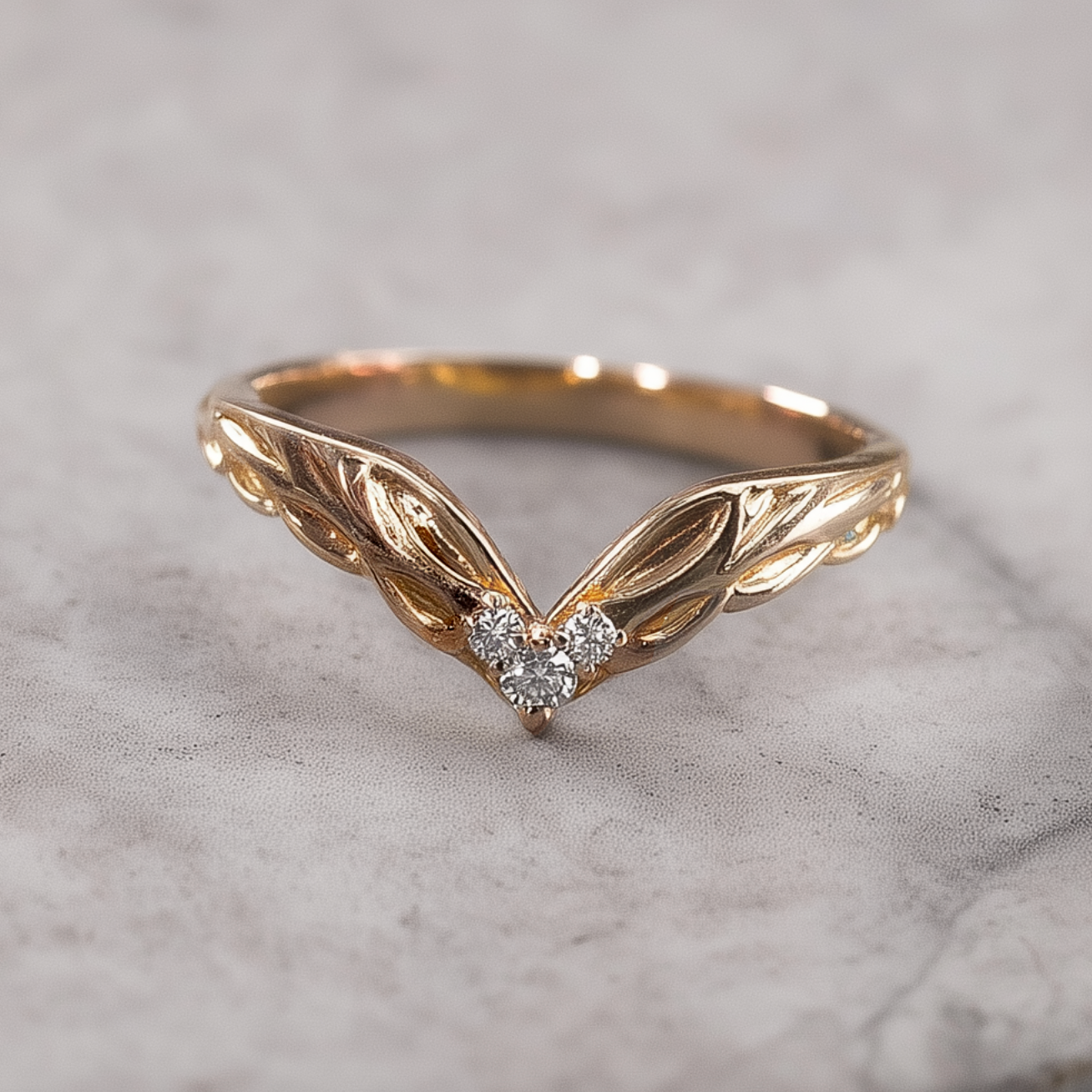 V shaped Matching band, 14k Gold Diamond V shaped Wedding Ring, Wedding stacking ring, Matching band