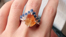 Load and play video in Gallery viewer, Sapphire Citrine Engagement Ring set
