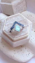 Load and play video in Gallery viewer, Raw Sapphire Engagement Ring, Raw Aquamarine Ring
