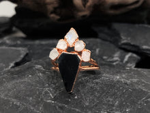 Load image into Gallery viewer, JadedDesignNYC Black Onyx Wedding/Engagement Ring, Raw Gemstone Ring
