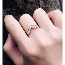 Load image into Gallery viewer, JadedDesignNYC Curved Herkimer Diamond Wedding Stacking Ring
