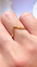 Load and play video in Gallery viewer, Bare curved v-shape Gold Wedding Stacking Rings
