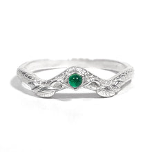 Load image into Gallery viewer, JadedDesignNYC Emerald wedding ring Solid Silver
