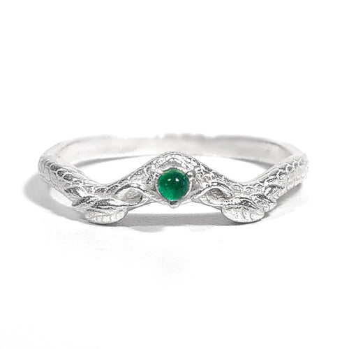 JadedDesignNYC Emerald wedding ring Solid Silver