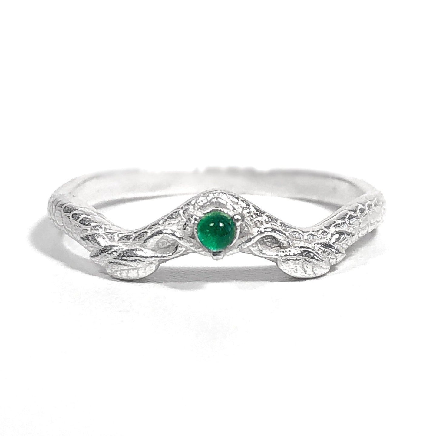 JadedDesignNYC Emerald wedding ring Solid Silver