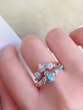 Load and play video in Gallery viewer, Turquoise Harmony Wedding Ring Set of Brilliance and Charm

