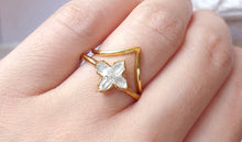 Load image into Gallery viewer, JadedDesignNYC Gold Raw Diamond Wedding Ring Set
