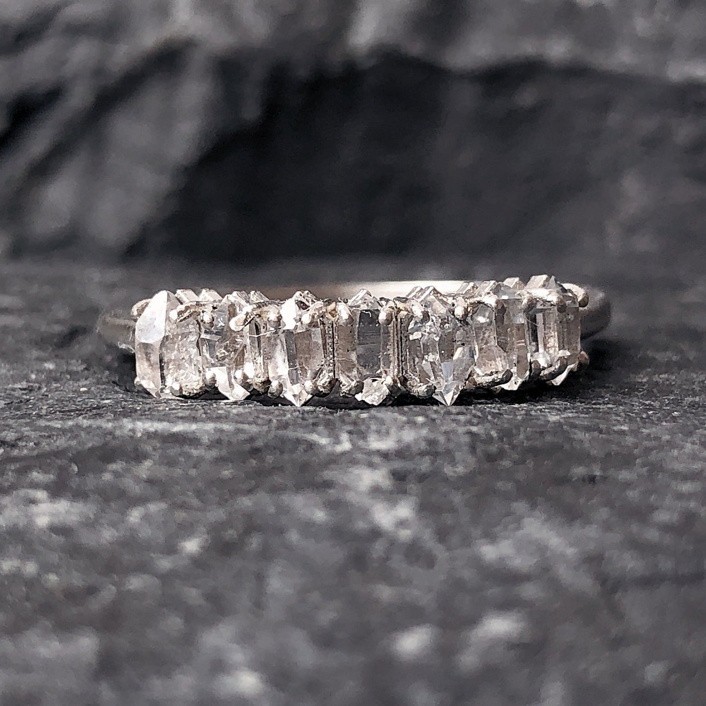 JadedDesignNYC Herkimer Diamond Engagement Ring, Raw Crystal Engagement/Wedding Ring