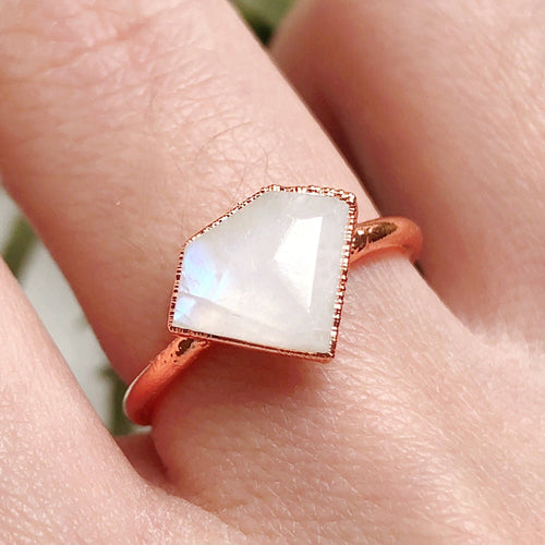 JadedDesignNYC Natural Rainbow Moonstone Solitary Engagement Ring