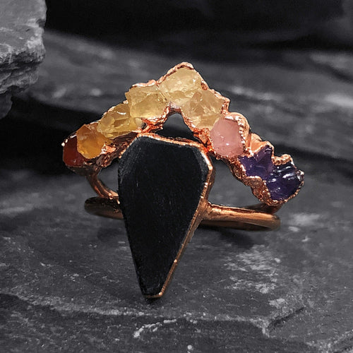 JadedDesignNYC Rainbow Onyx-Ombre Engagement Ring