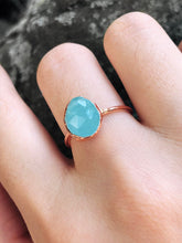 Load image into Gallery viewer, JadedDesignNYC Raw Aquamarine Engagement Ring for Women, Raw Stone Engagement Ring, Raw Gemstone Ring

